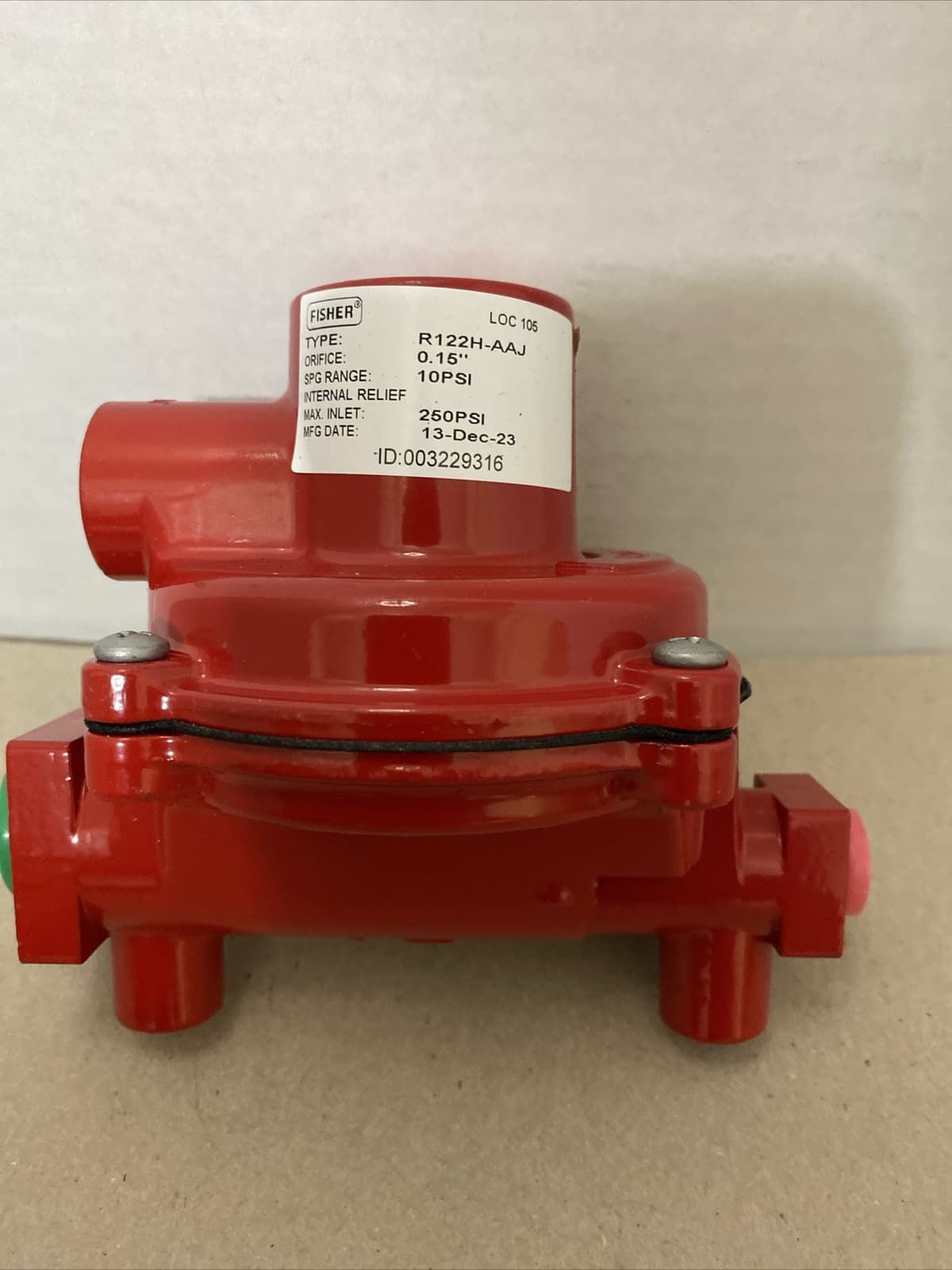 FISHER LP-GAS REGULATOR R122H-AAJ SPG RANGE 10PSI