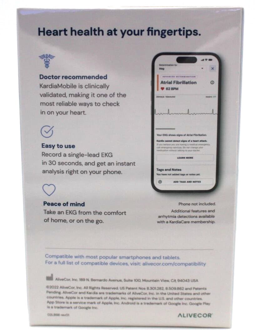 AliveCor KardiaMobile Wireless Personal EKG Monitor (AC-009-UA-DI) - NEW 3