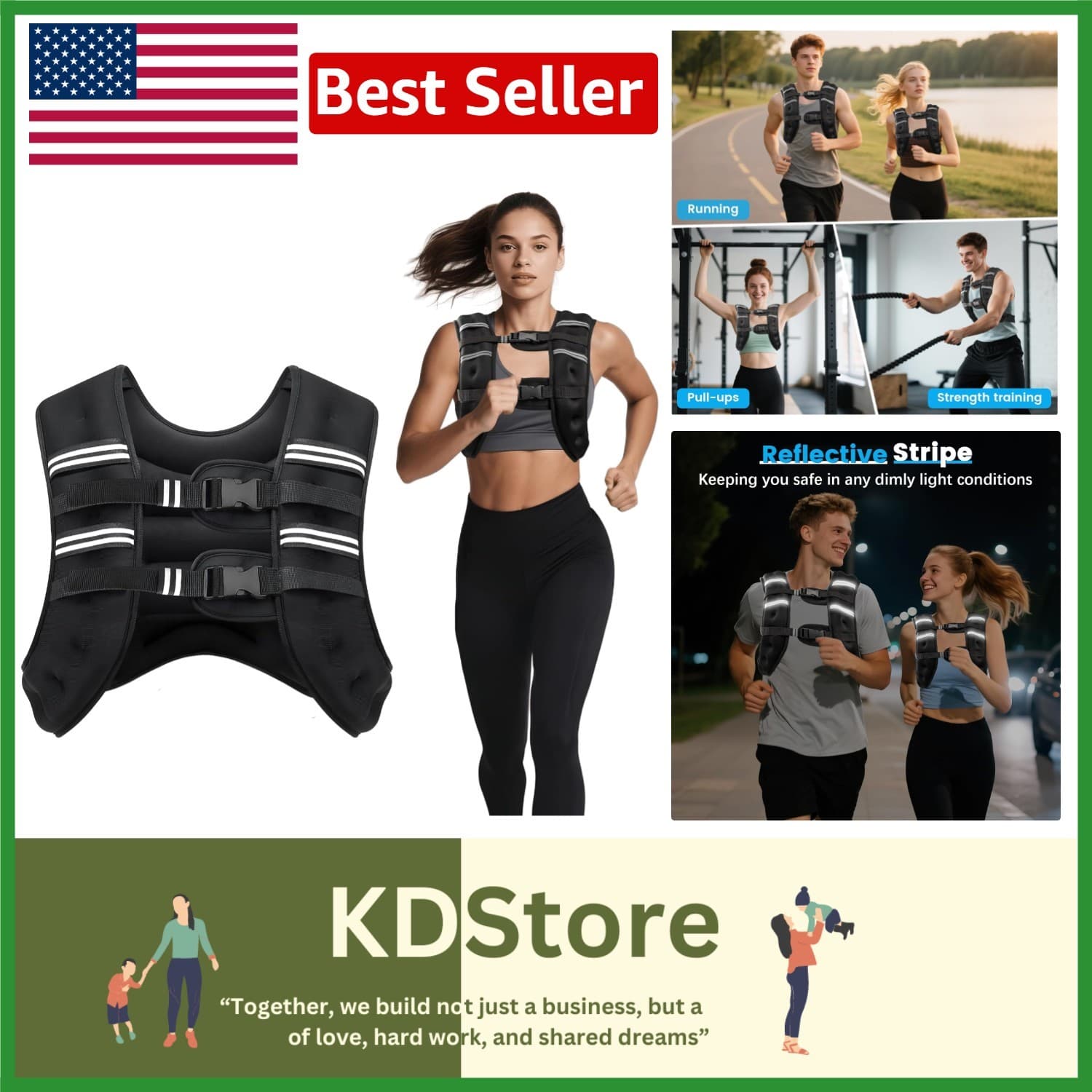 12lb Adjustable Neoprene Weighted Vest - Perfect for Strength & Cardio Training