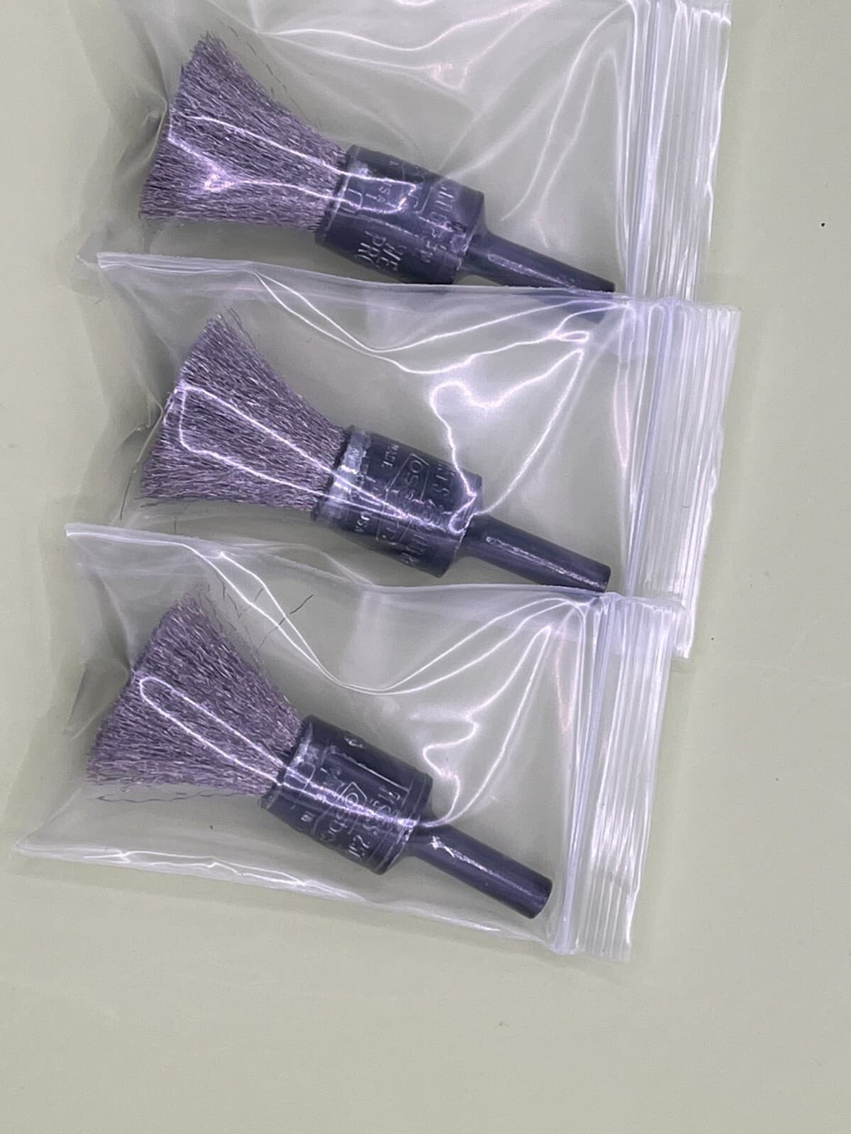 QTY-10) Wire Brush, Osborn 1/2" SS, HS End Brush (.005 wire) with 1/4" Shank. 2