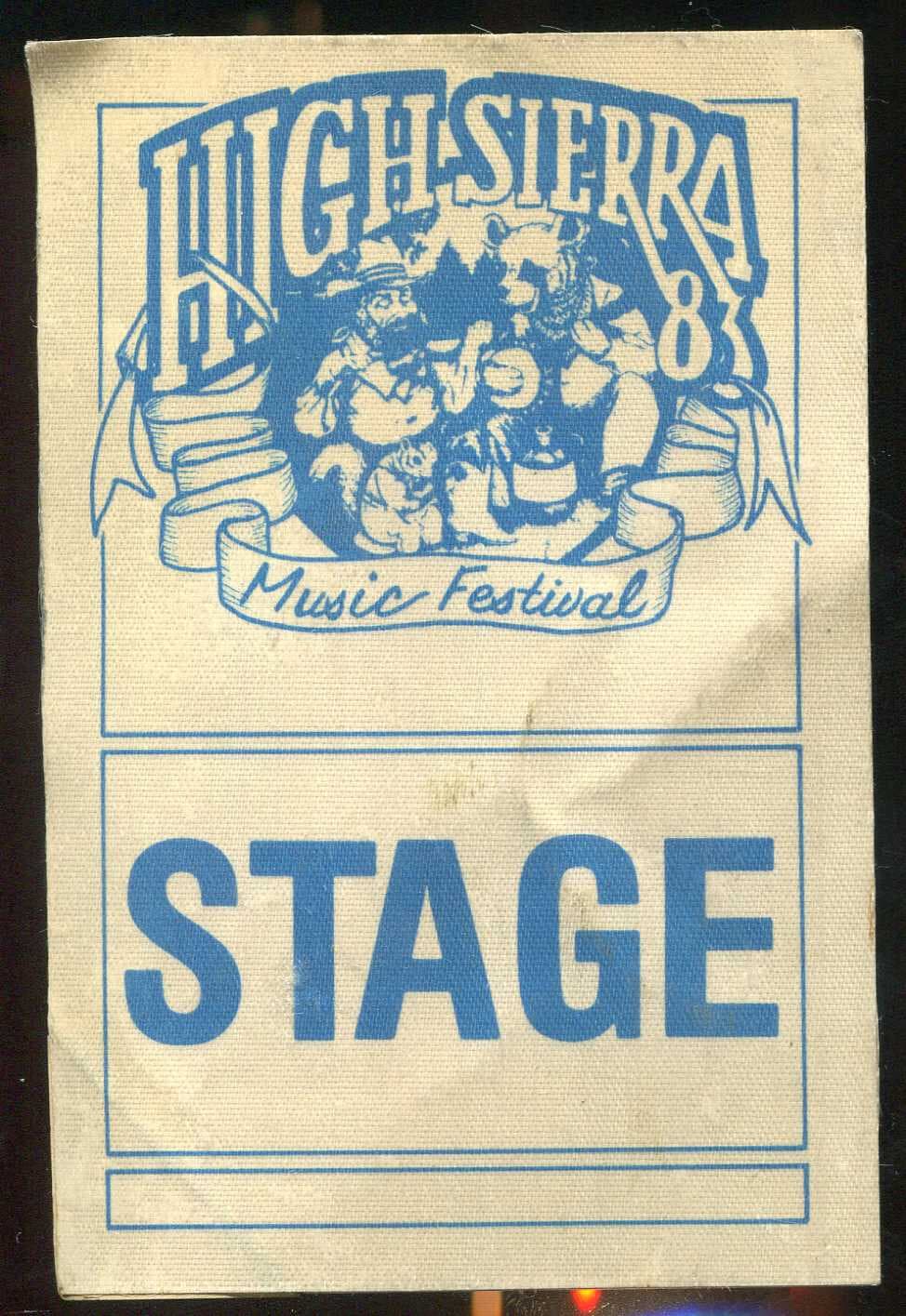 Vintage 1983 High Sierra Music Festival Backstage Stage Pass Strawberry CA
