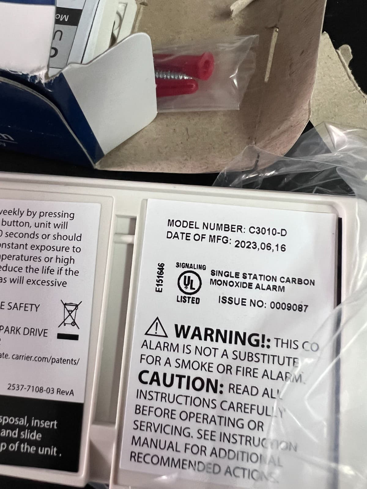 Kidde Carbon Monoxide Alarm Detector CO w/ Digital Display 2855/OB 2