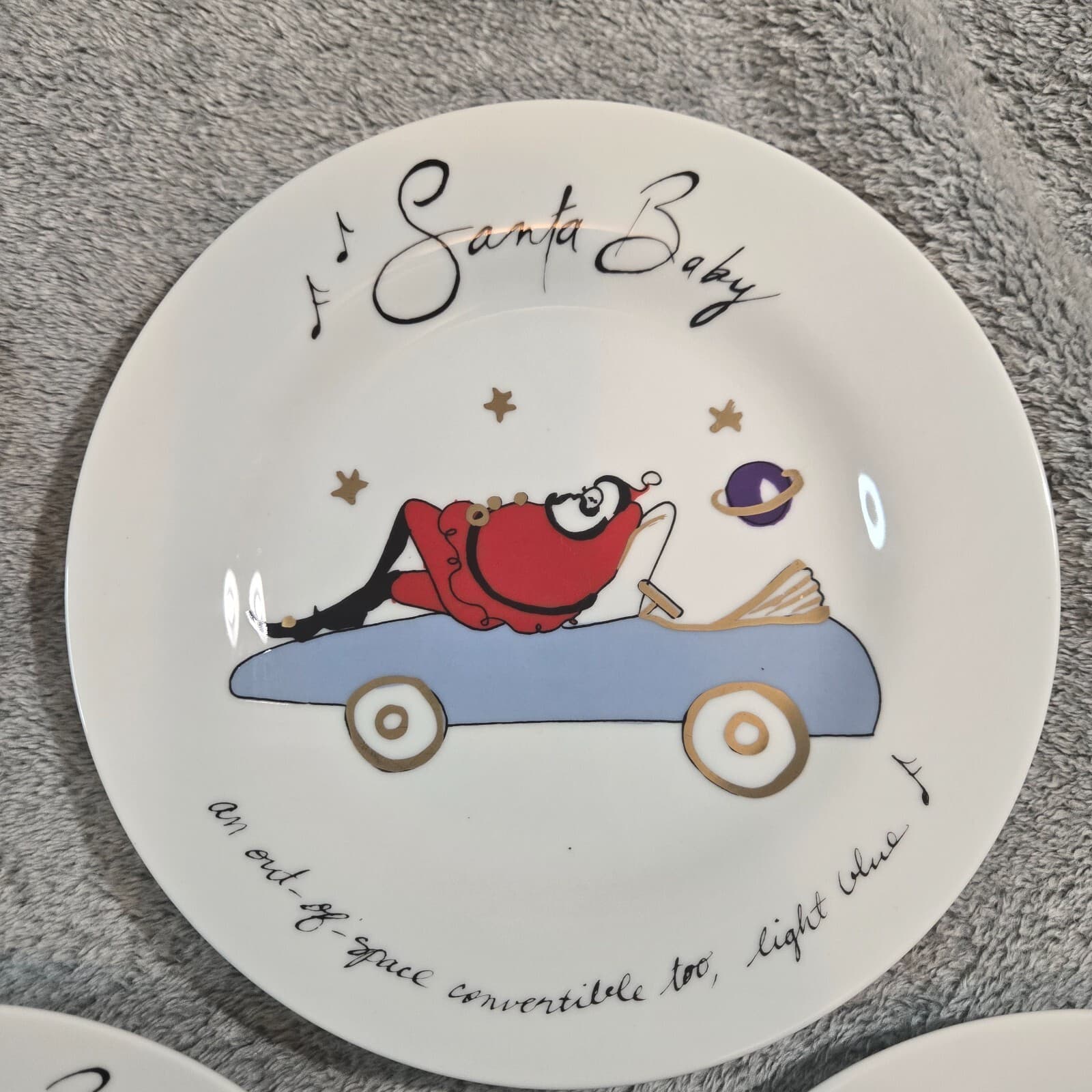 Pottery Barn Santa Baby Plates 8.5" Set of 8 - Japan Discontinued Vintage 3