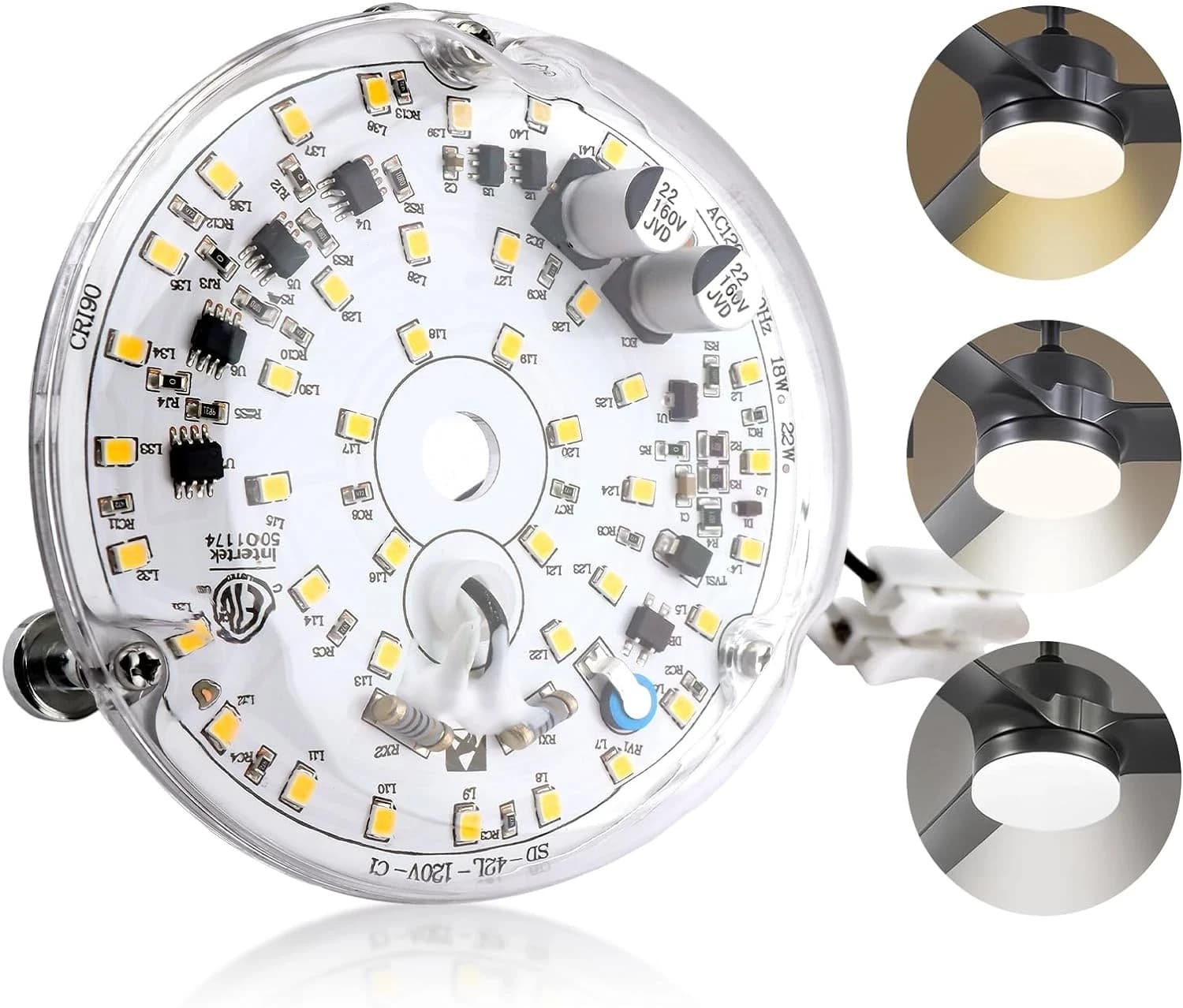 4 Inch Ceiling Fan LED Light Replacement 6000K, 18W LED Retrofit Kit 2