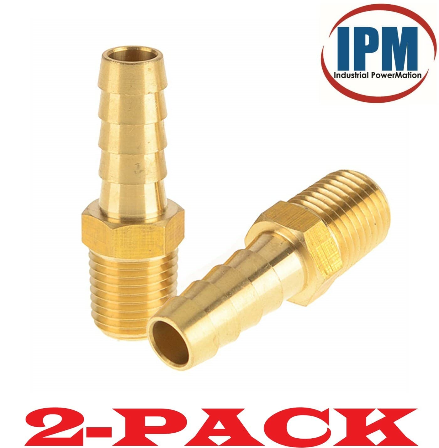 2-PACK! 1/4" Hose Barb x 3/8" NPT Male Brass Hose Fitting HB04-MNPT06 (IPM) NEW! 3