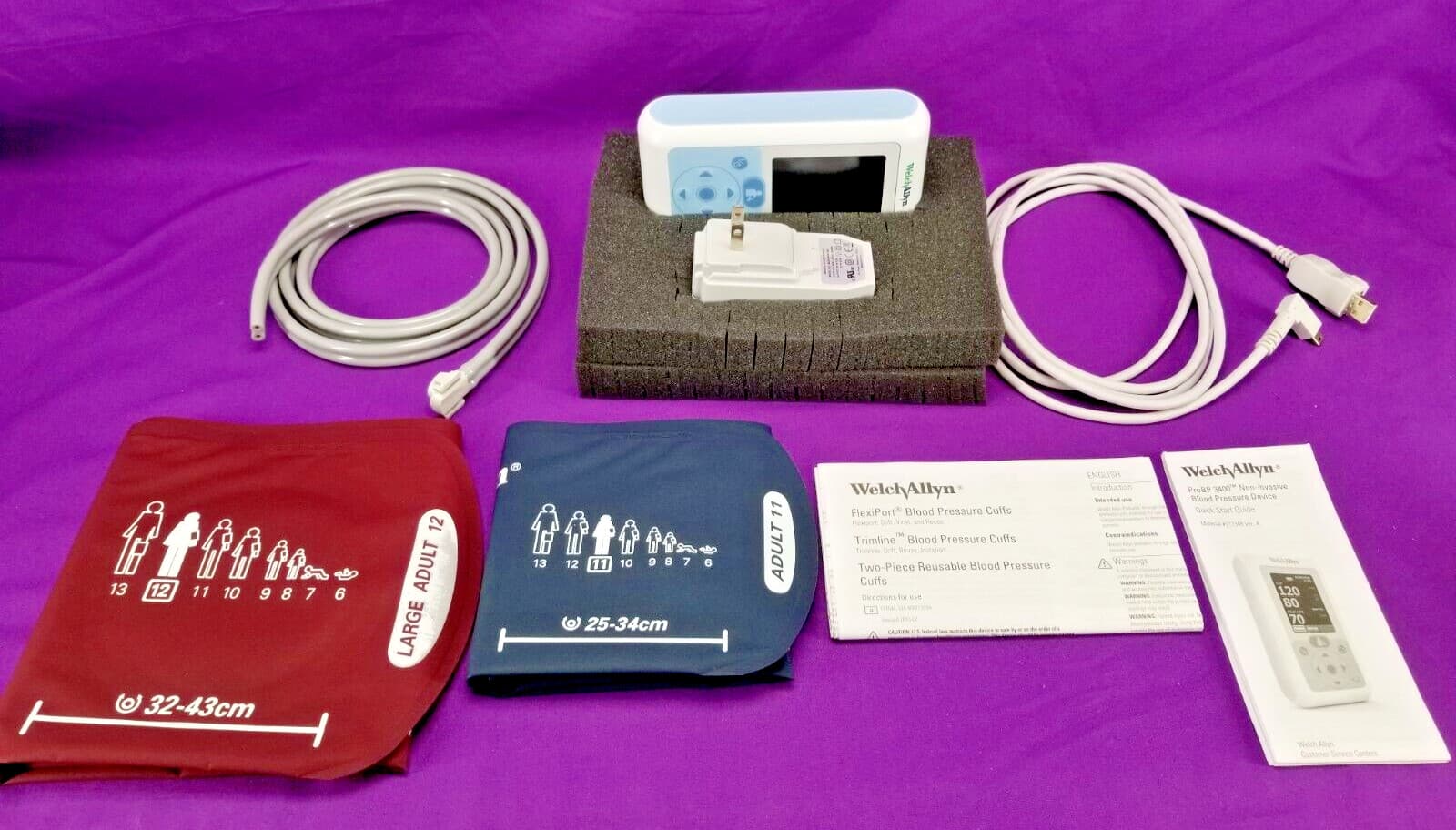 Welch Allyn ProBP 3400 Digital Blood Pressure Device - Reusable Cuff /Power Cord