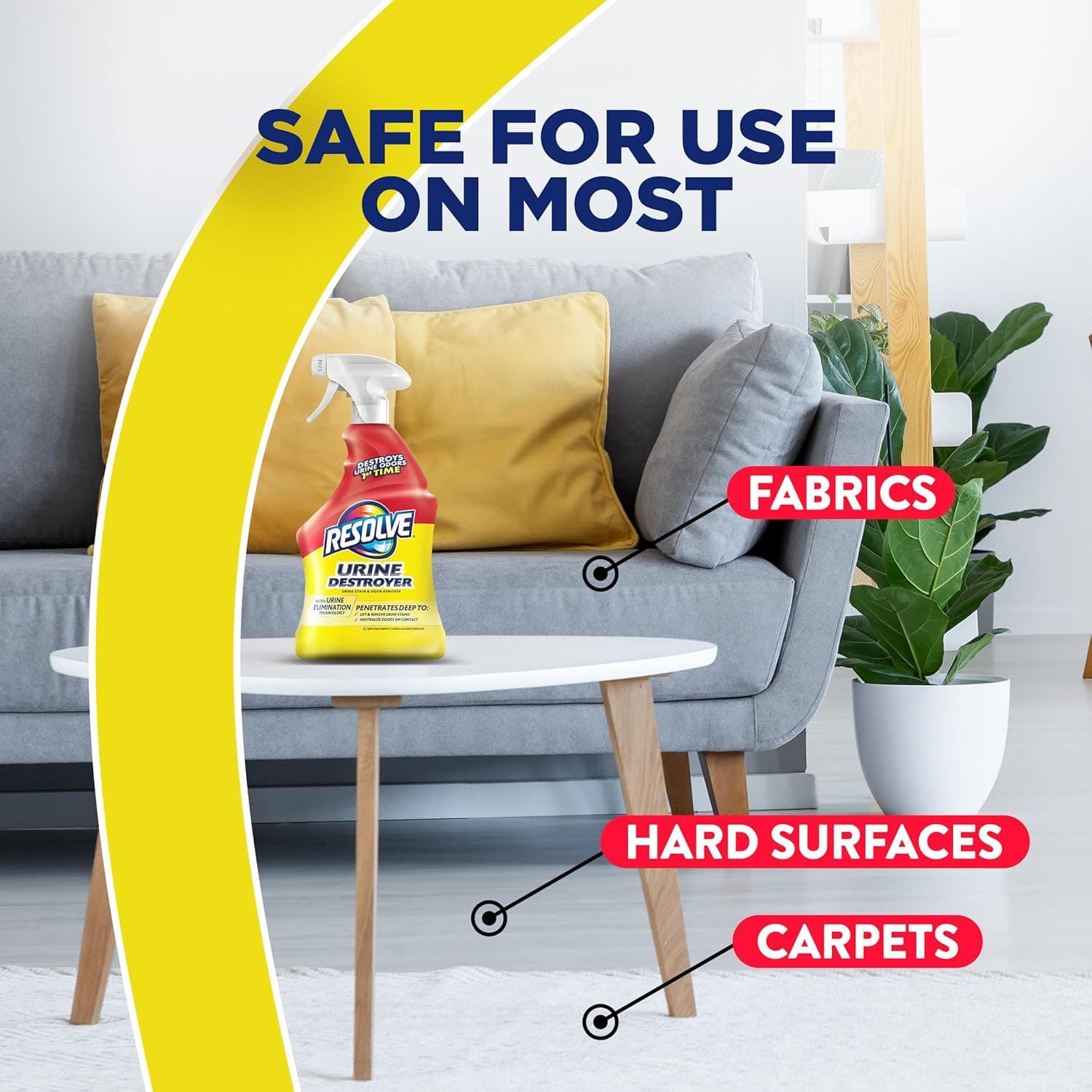 Urine Destroyer Spray – Pet Stain and Odor Remover, Carpet Cleaner Solution For 4