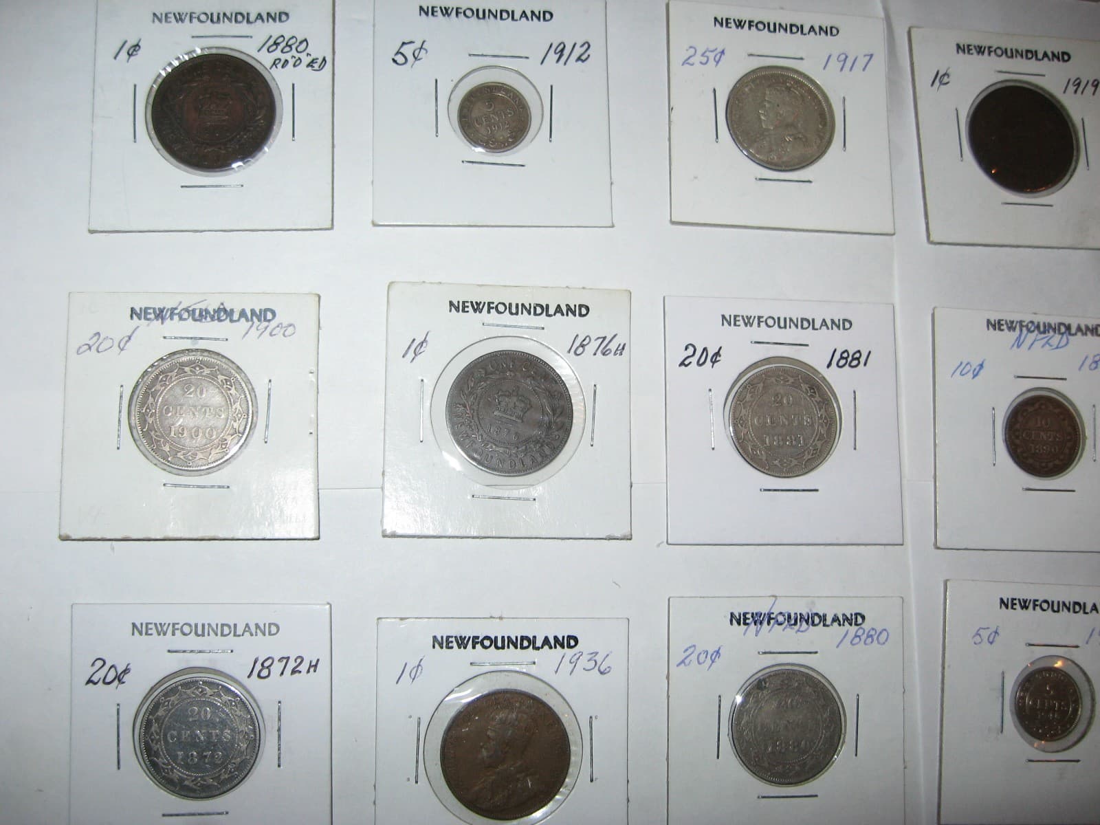 " Lot of 30 " Canada Newfoundland Coins Various Years  1  5  10  20  25 Cents 5