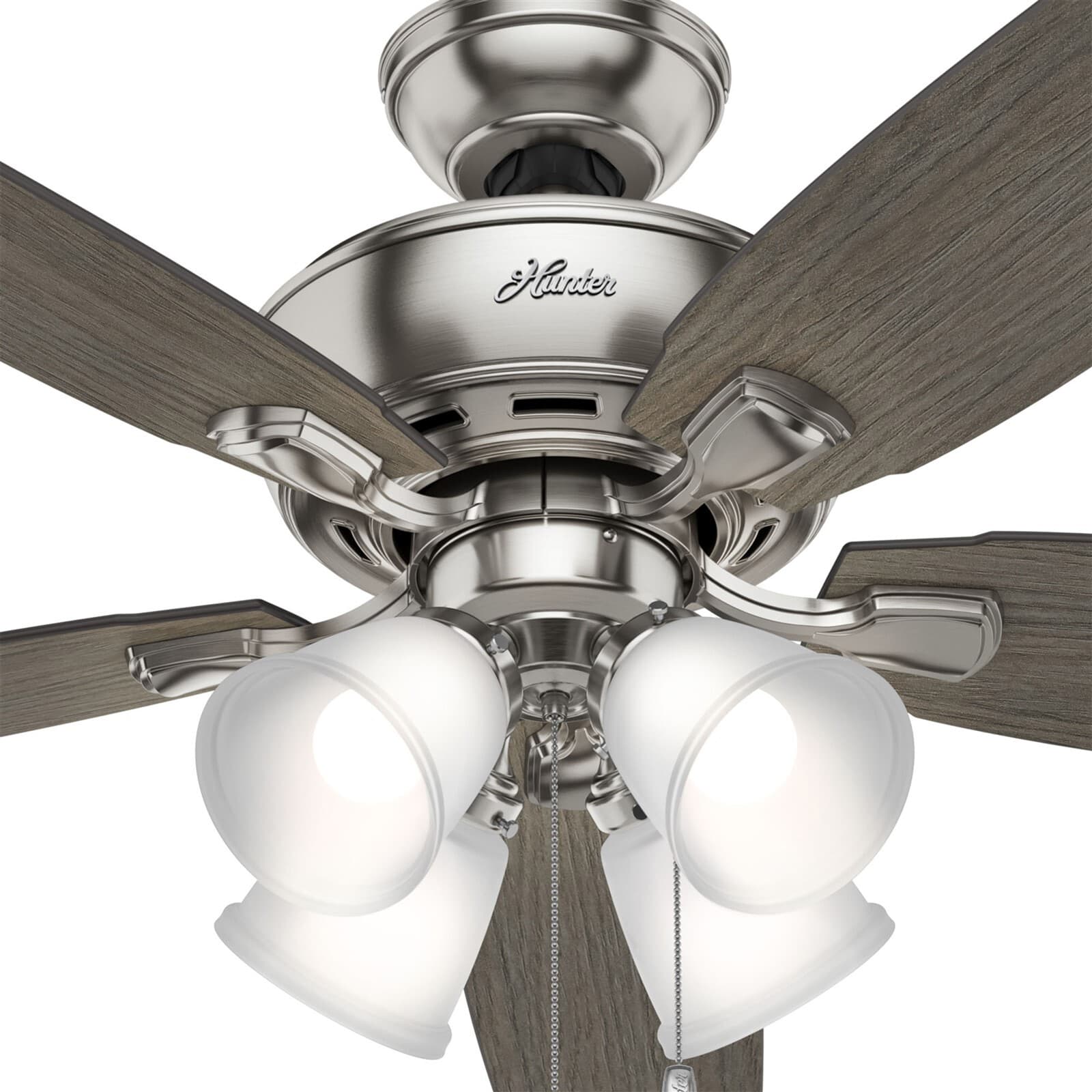 Hunter Fan 52 in Brushed Nickel Finish Ceiling Fan with Four Dimmable LED Lights 2