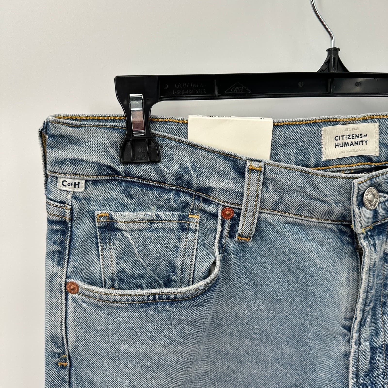 CITIZENS OF HUMANITY NWT Daphne Crop Denim Jean in Checkmate // 31 6