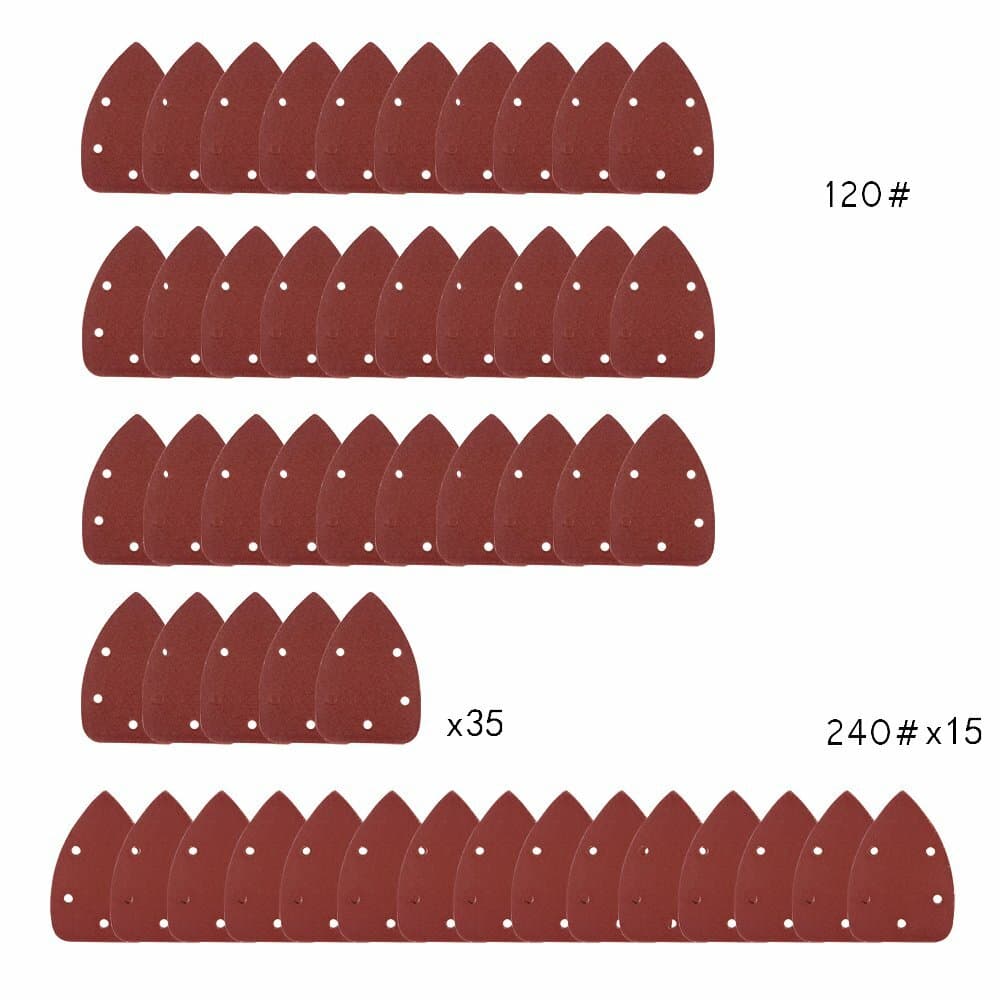 50PCS Mouse Detail Sander Sandpaper 120 240 Grit Hook Loop Sanding Pads Sheets 2