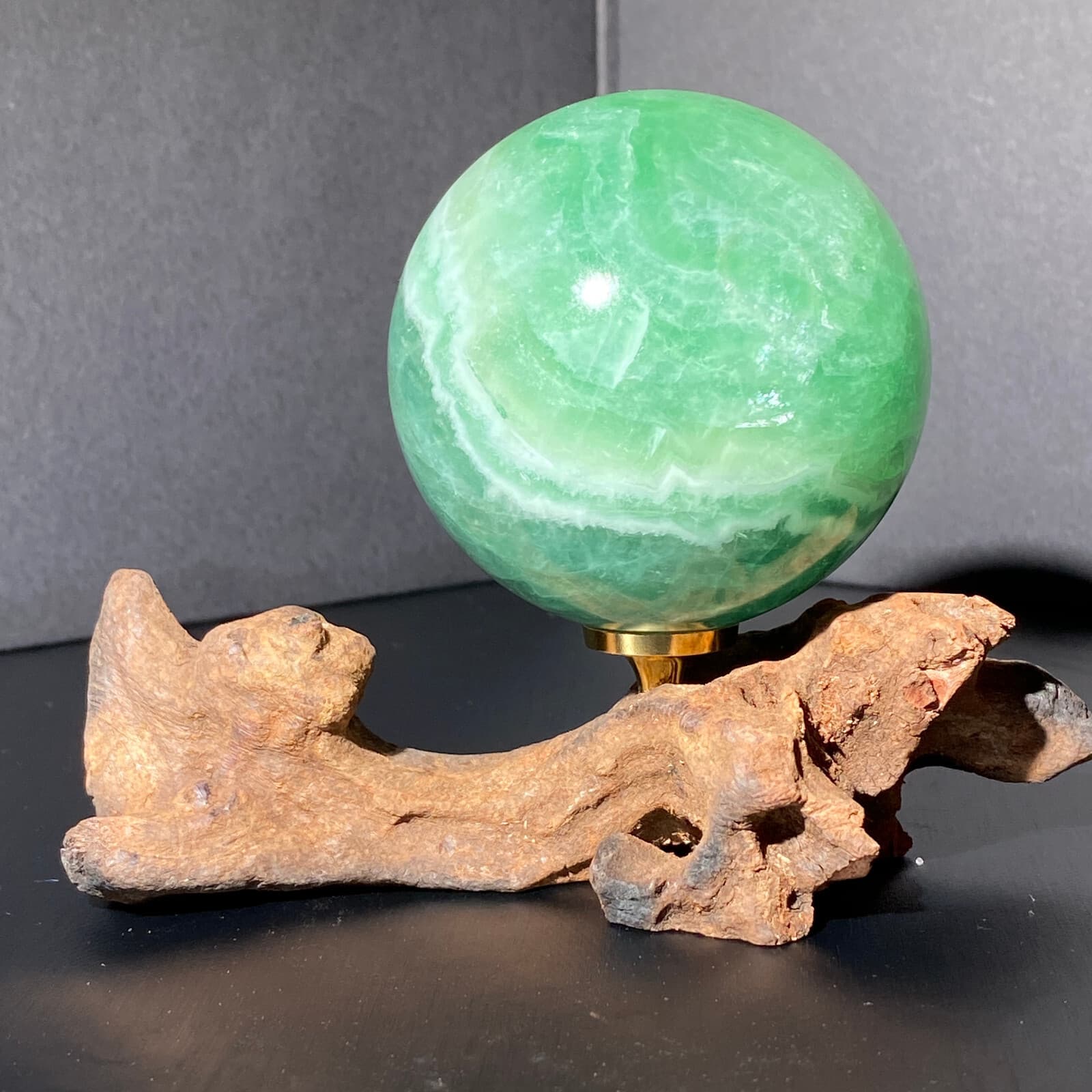 392g Natural fluorite ball quartz crystal Sphere Reiki energy healing 5