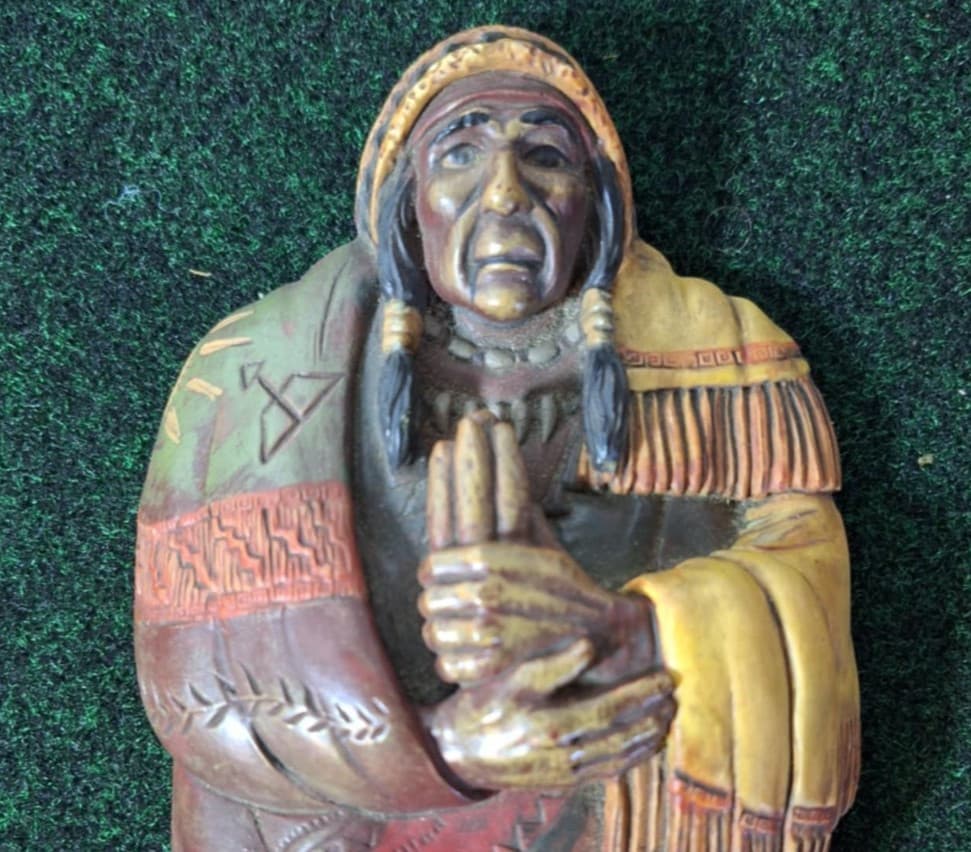 RARE Vintage Colibri Cigar Store Indian cigar Box case Native American
