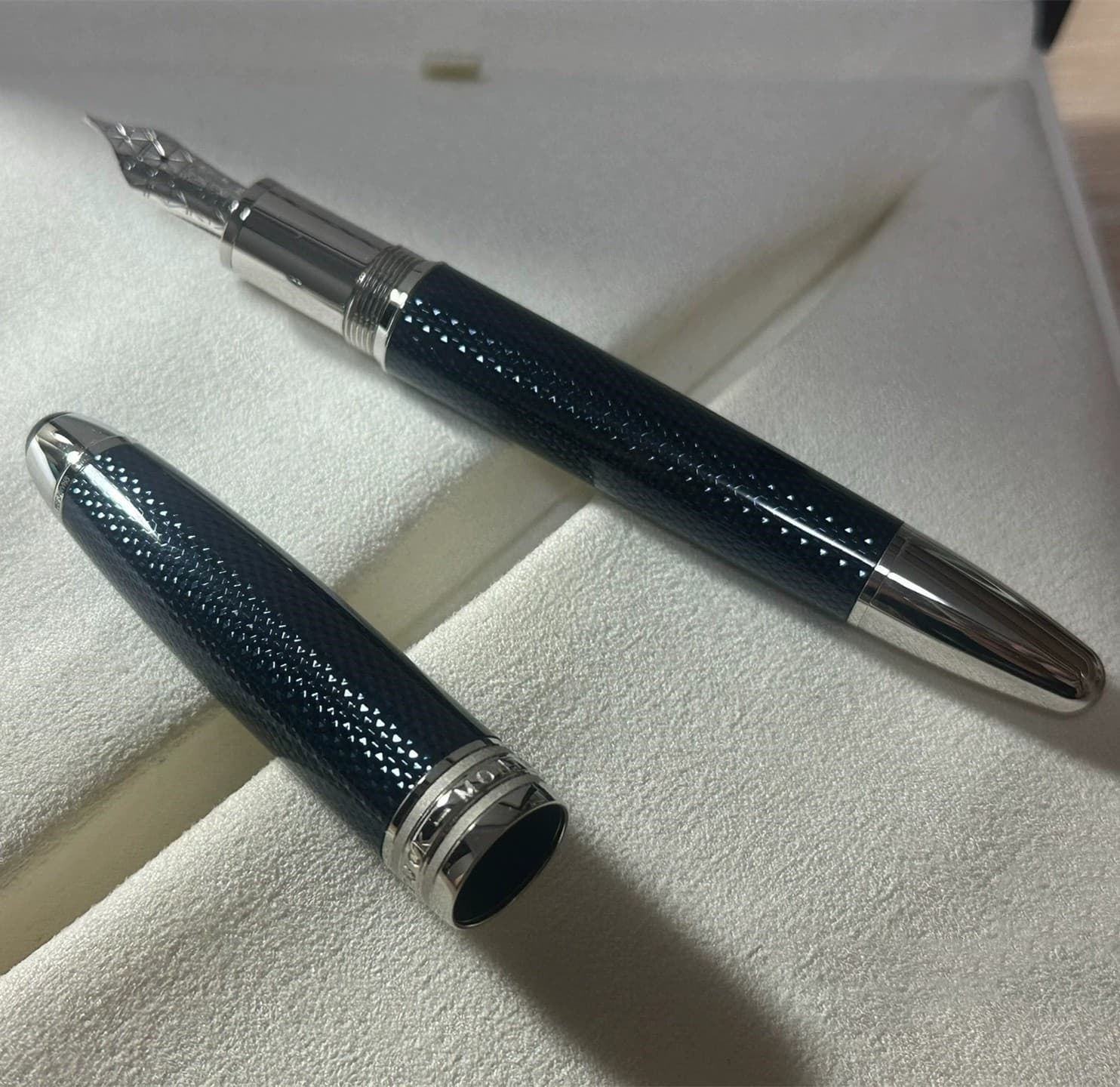 Perfect Twilight Blue Piston Inking Series M nib Fountain Pen No Box 2