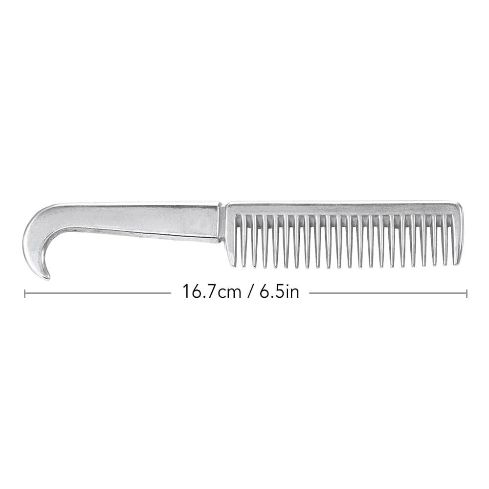 Aluminum Alloy Horse Comb Mane Tail Pulling Comb Metal Horse Grooming Tool 6.5In 2