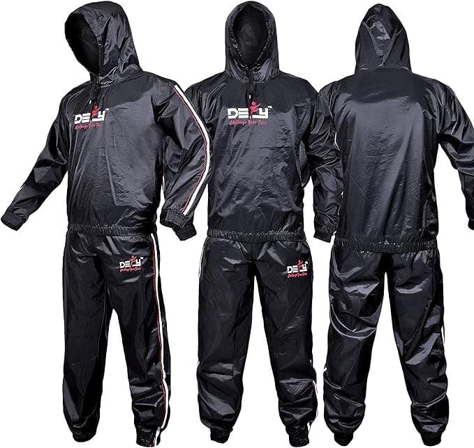 c7* Heavy Duty Sauna Sweat Suit Gym Fitness Weight Loss Anti-Rip Suit Large