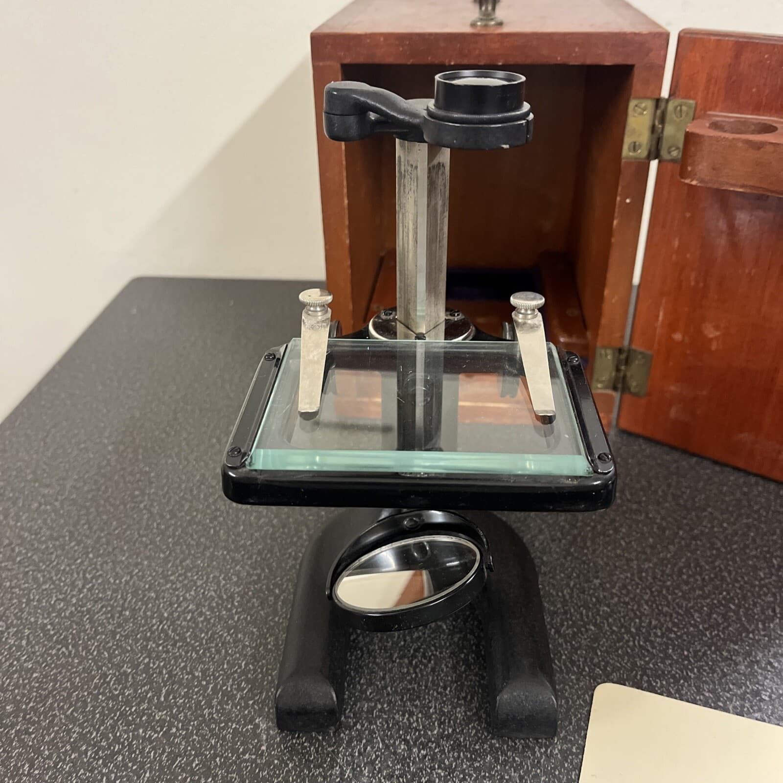 Antique Spencer Buffalo Cast Iron Dissection Microscope with Case 2