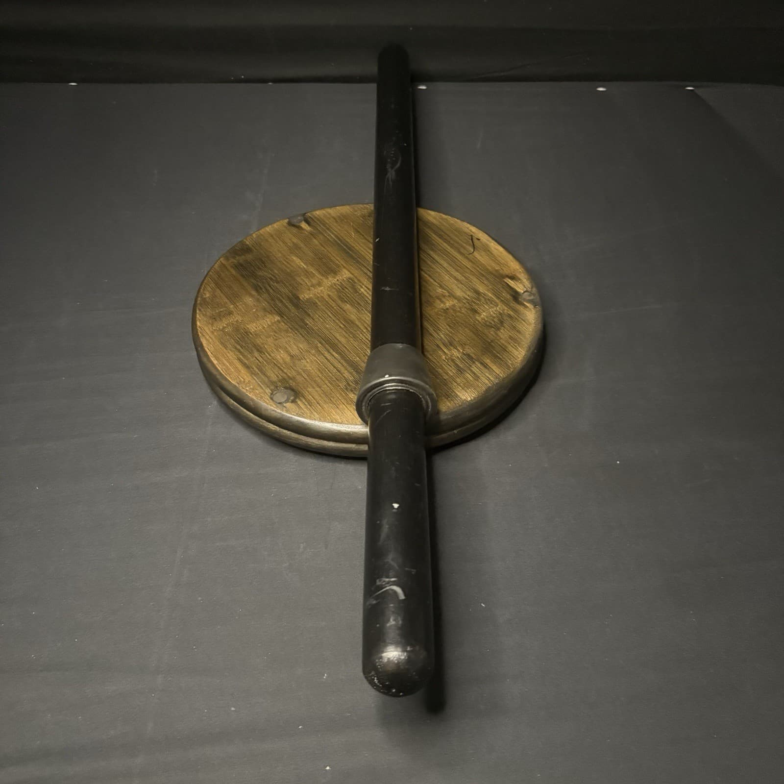 Wood Walking Stick 26" Black with Rubber Hand Guard 3