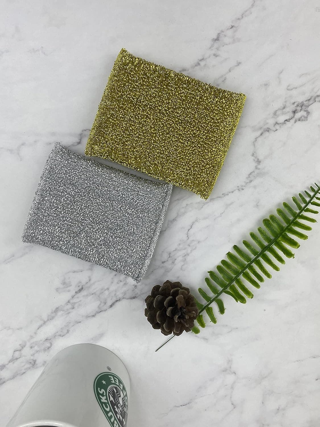 Non-Scratch Scrub Sponge Pads for Kitchen - Multi-Use Heavy Duty Sliver  4