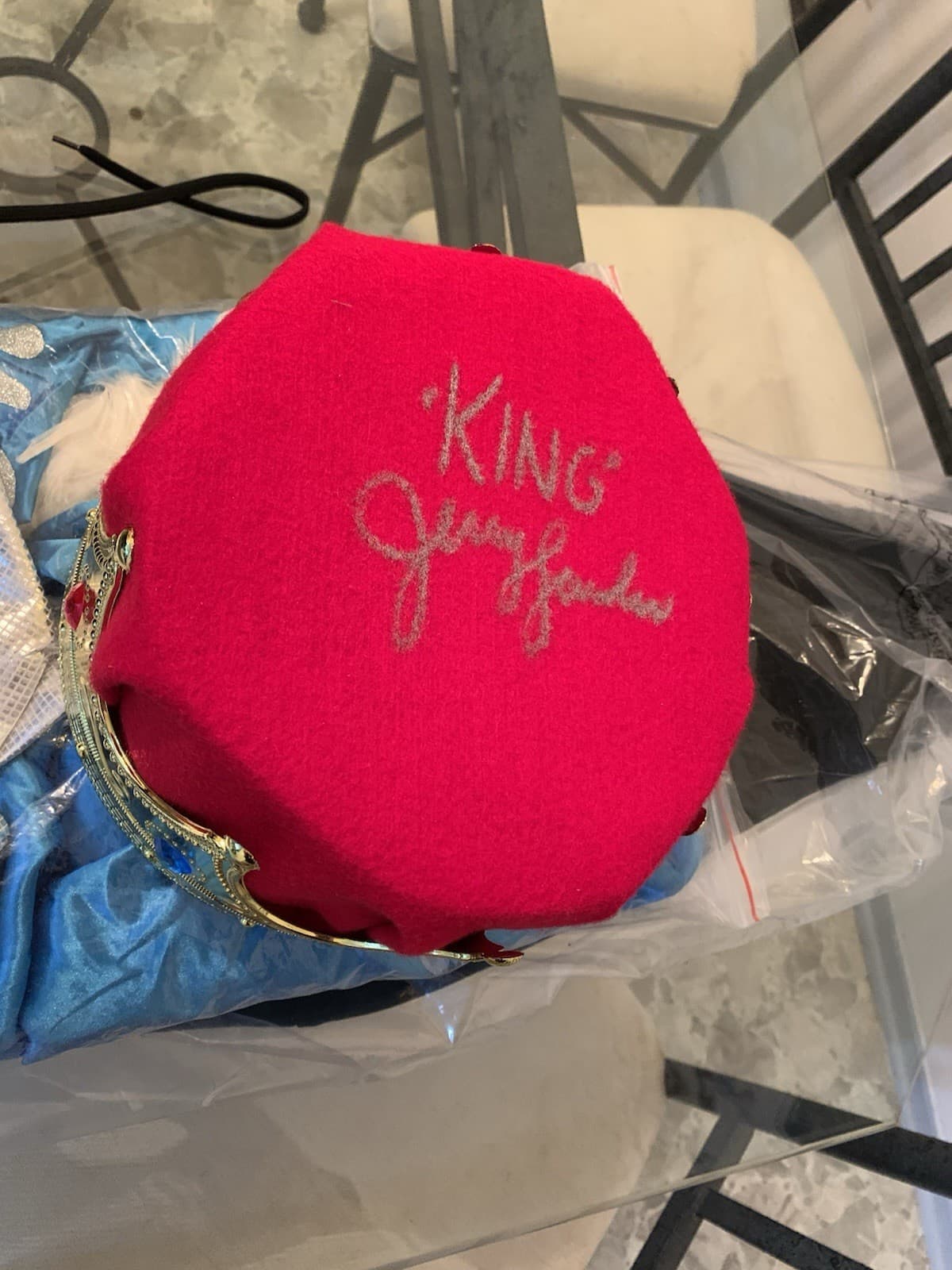 Jerry The King Lawler Signed Replica King Crown Royal Adult NOT WORN Autographed 3