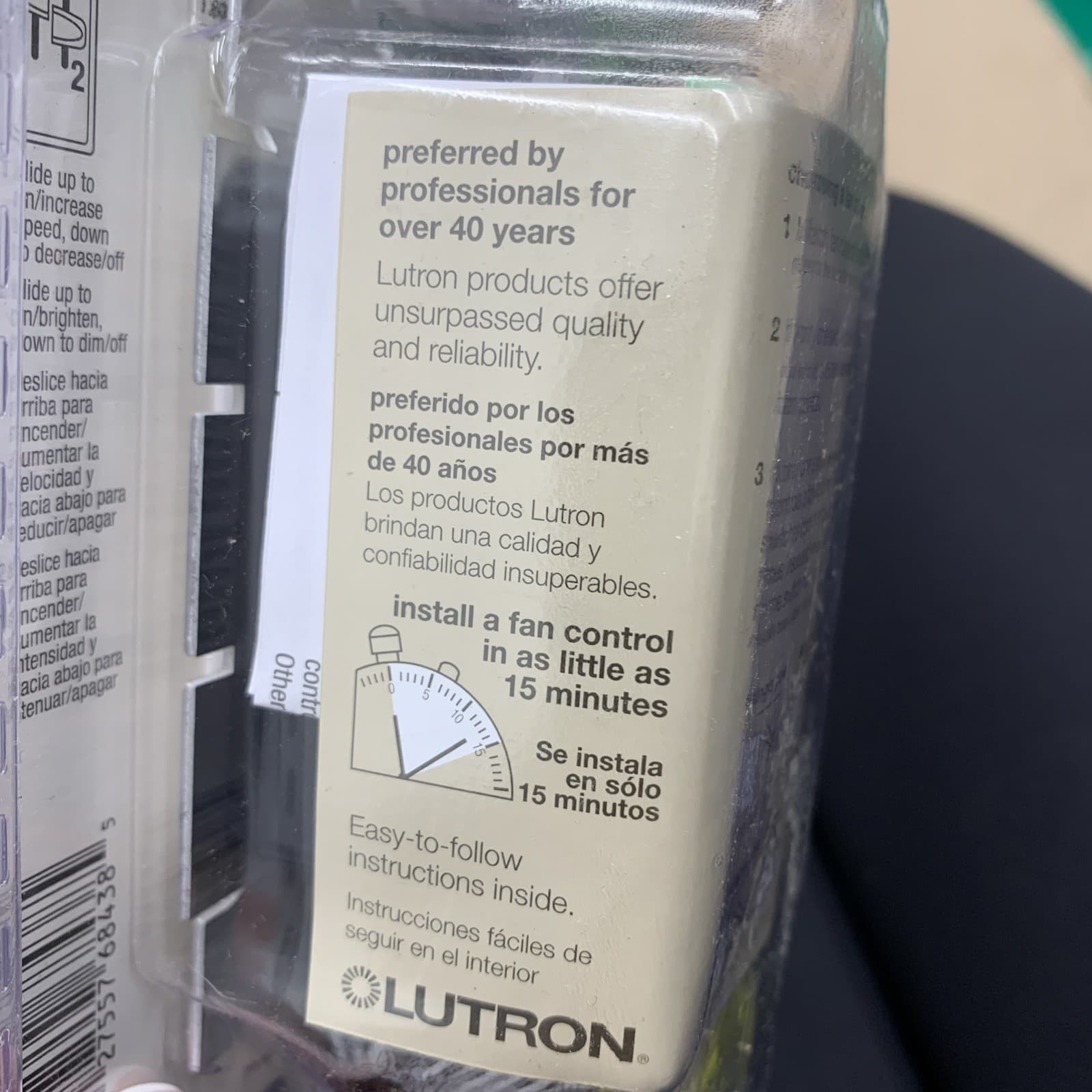 Lutron Skylark S2-LFSQH-WH Single Pole, Fan Control & Dimmer (White) 300W 1.5A 5