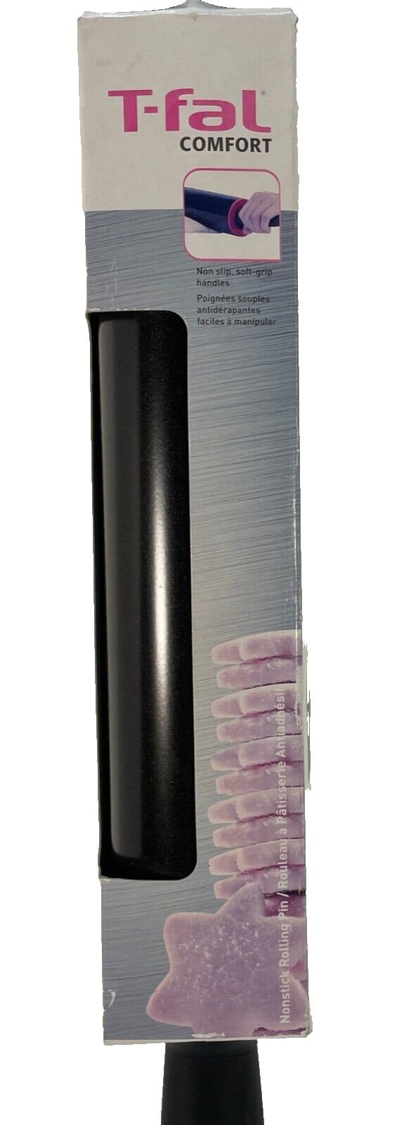 T-Fal Comfort 12" Rolling Pin Non-Stick Surface Weighted Barrel Soft Grip Handle 4