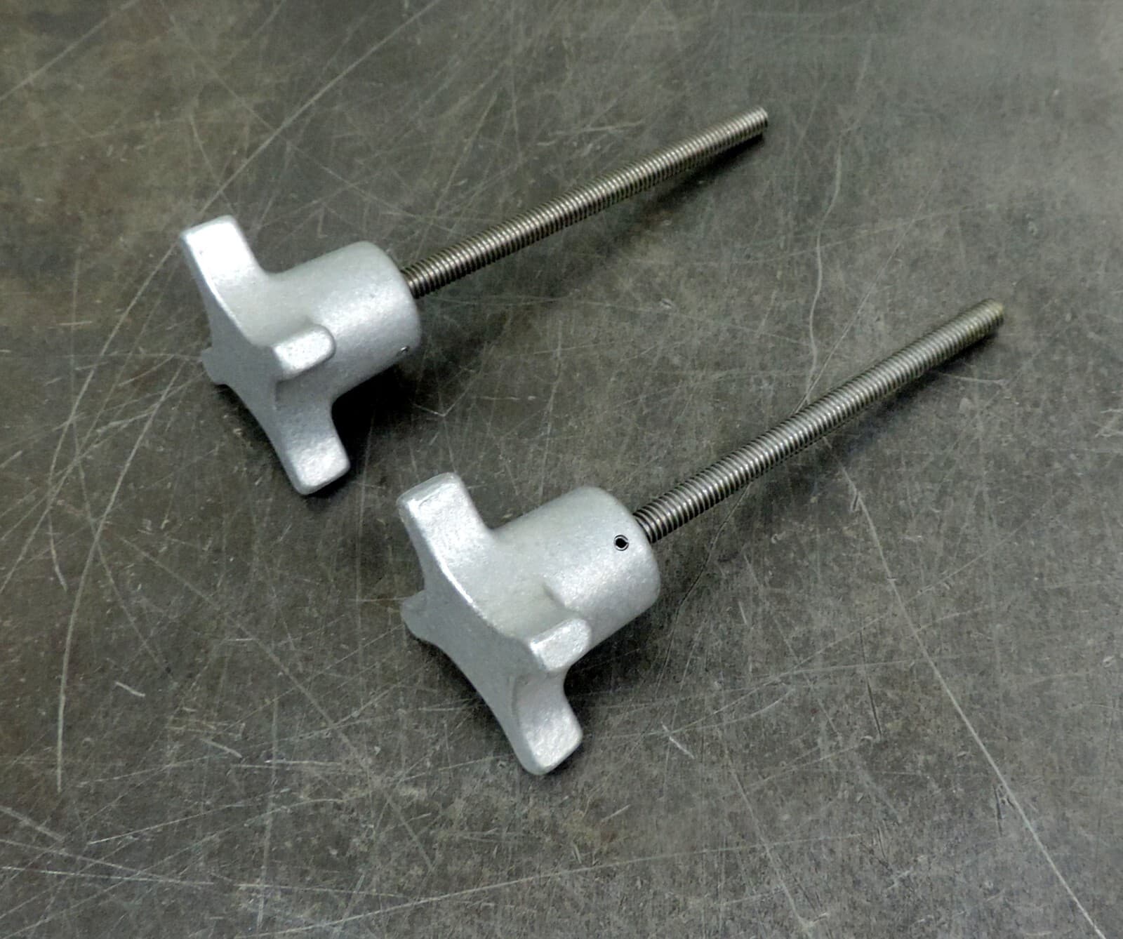 Hand Knob Handle Aluminum with 5/16" SAE Threaded Shaft Lot of (2) Two 2