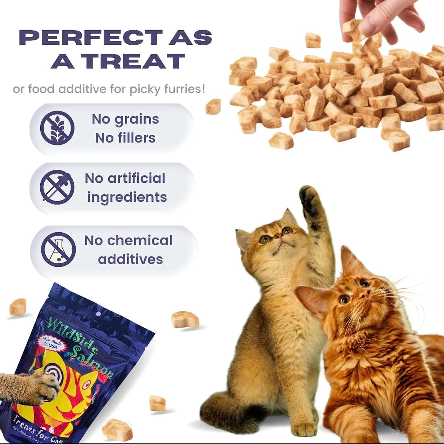 Salmon Cat & Dog Treats - 100% Wild-Caught Alaskan, Grain-Free, 3 oz 2