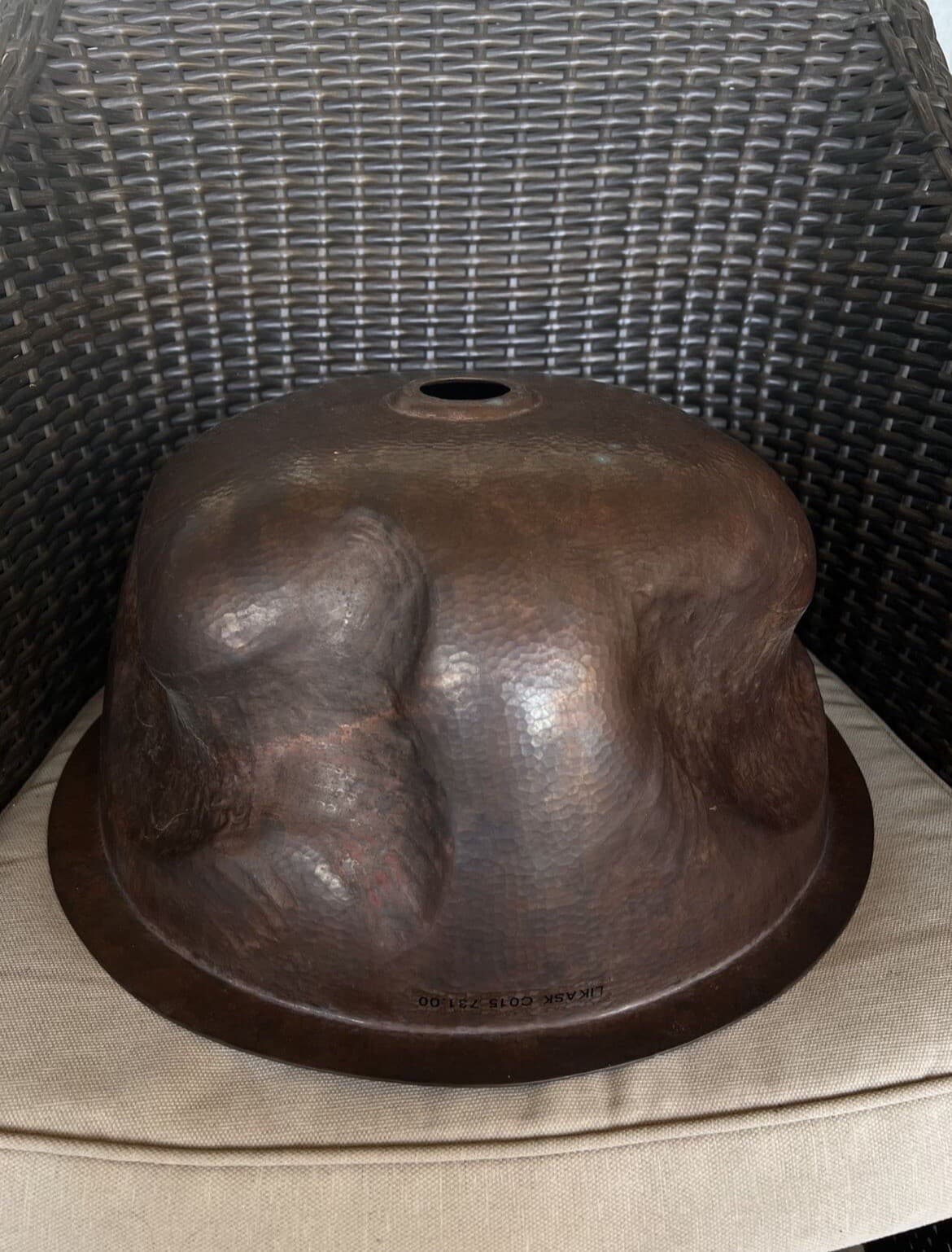 Hammered Copper Koi Fish Sink 6