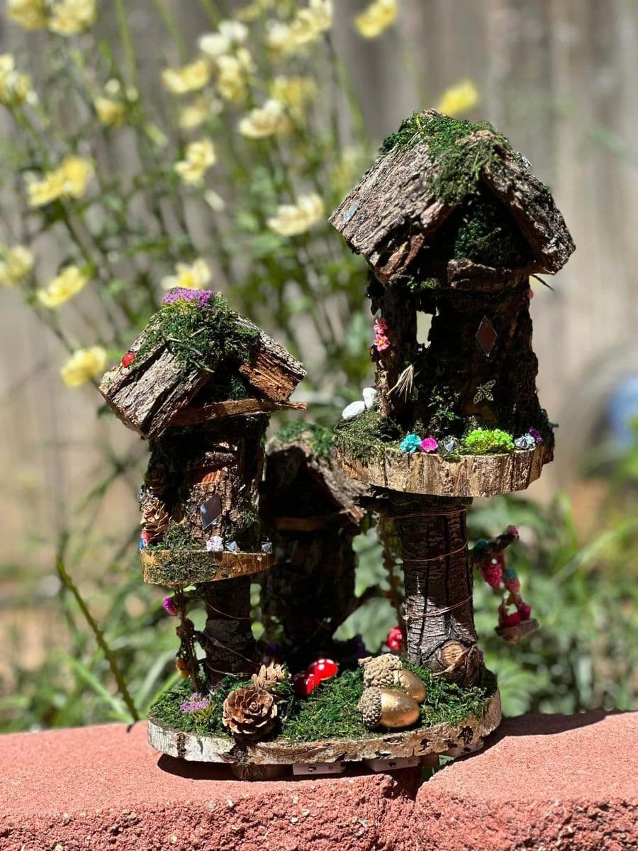 Fairy House For Little Girl Fully Decorated and Has Lights, Dollhouse, Garden 3