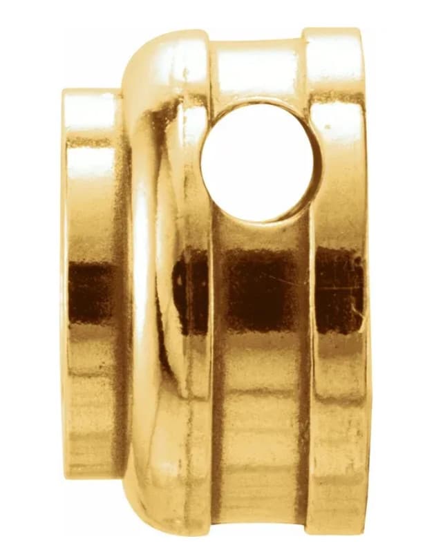 6.2mm 9/10ct Solid 14k Yellow Gold Round Bezel SLIDE PENDANT Mounting Setting US 2