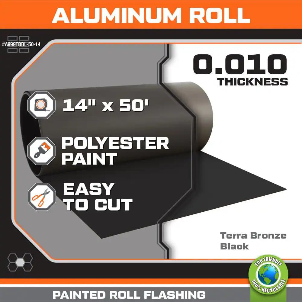 14 In. X 50 Ft. Terra Bronze/Black Aluminum Roll Valley Flashing 2