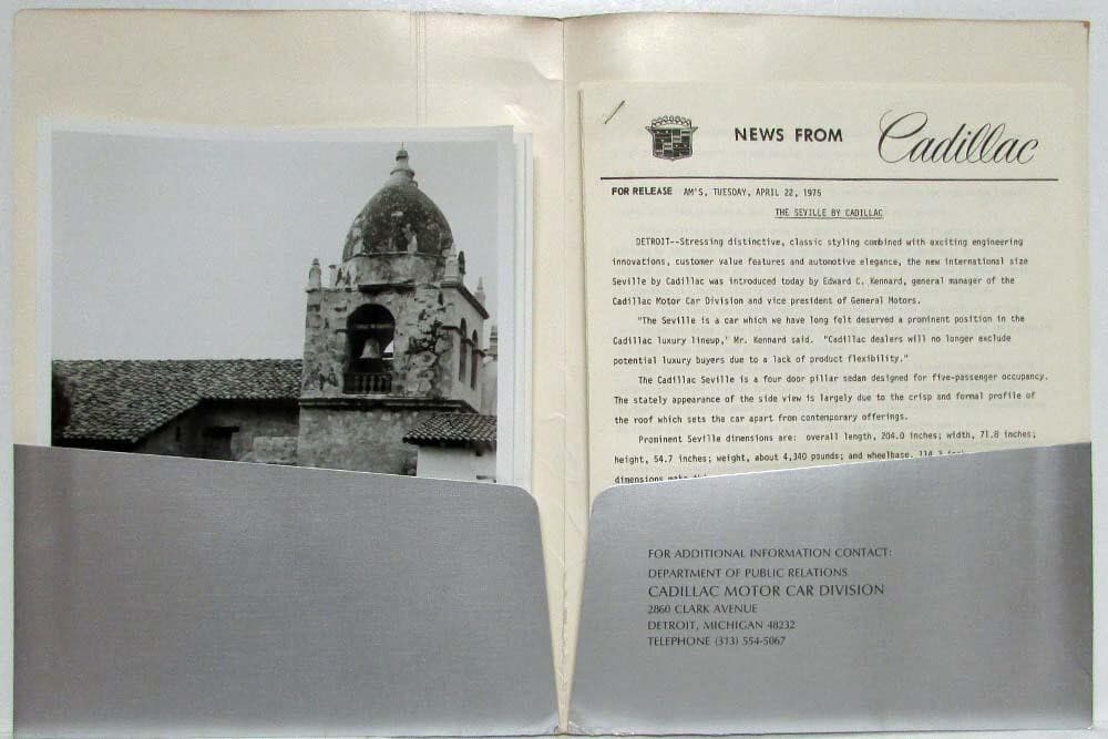 1975 Cadillac Seville Media Press Kit W/ Photos 2