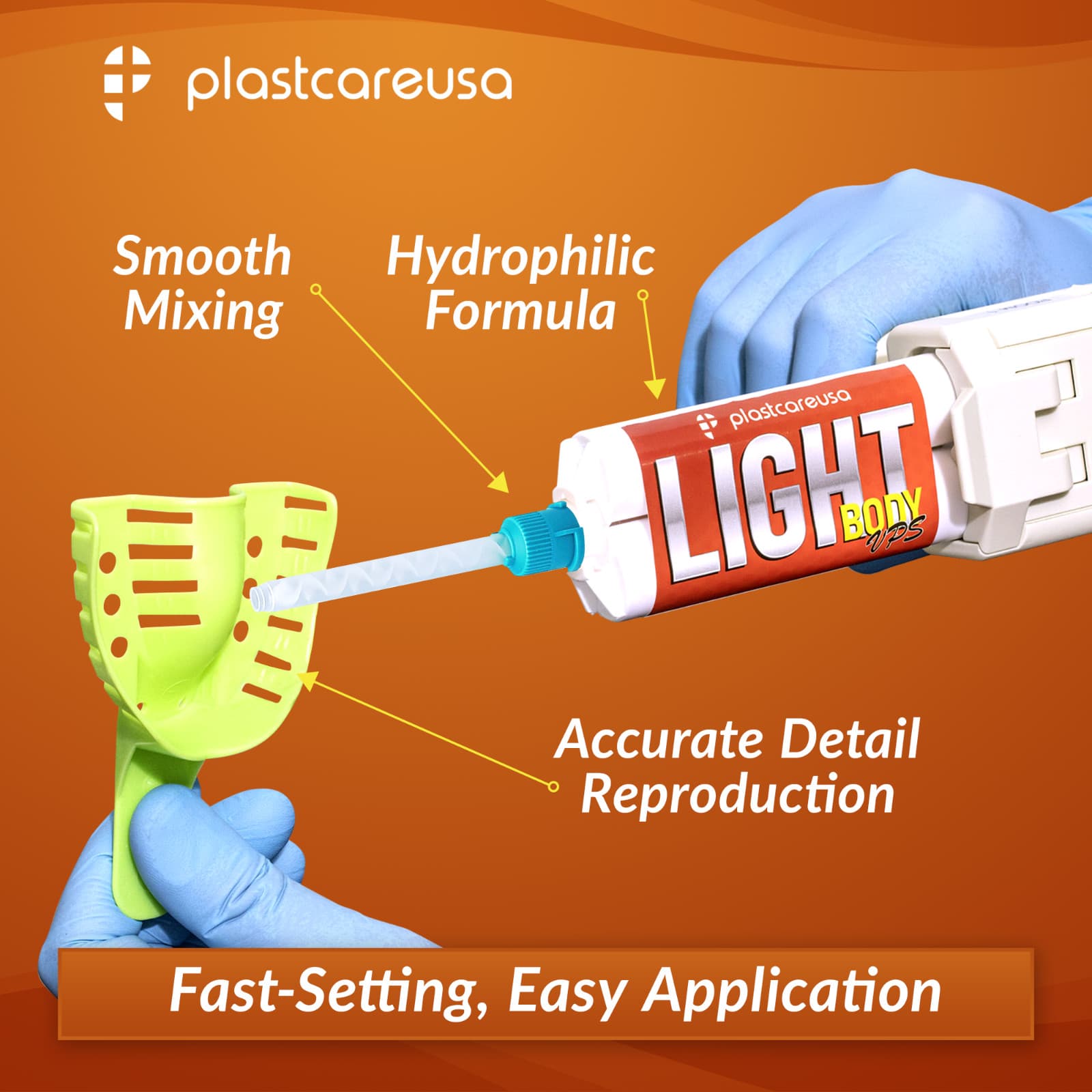 Light Body VPS Fast Set Dental Impression Material 8 x 50ml Cartridges + 16 Tips 4