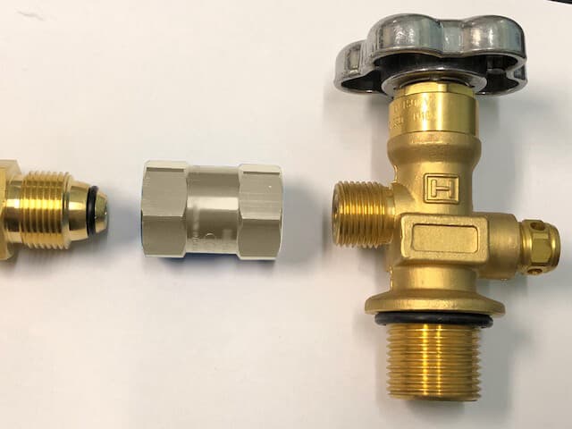 ADAPTER CGA-320 TO CGA-580 - CO2 CYLINDER TANK to ARGON NITROGEN REGULATOR 3