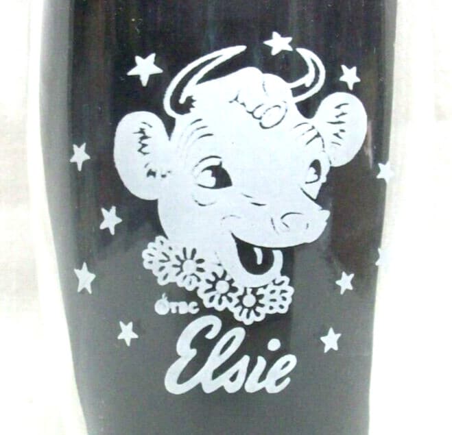 Original Vintage "Elsie" The Cow (Borden Dairy Co) Milkshake Glass 6-1/4" Tall 2