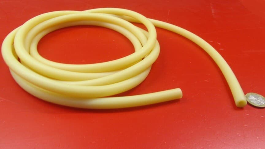 Latex Rubber Tubing Shore A35 Amber 7/16" OD x 1/4" ID x 3/32" Wall x 10' Length 2