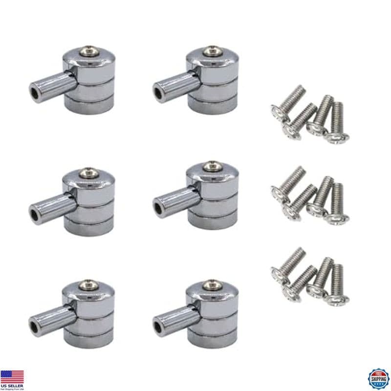 6-Pack Metal Snare Drum Lugs - Single Ended Hardware with Mounting Screws 40mm