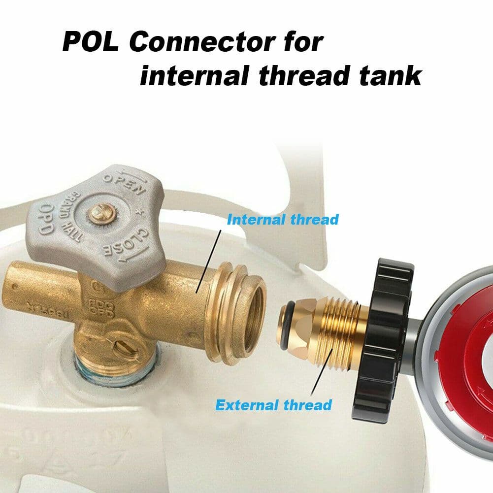 12FT Propane Gas Regulator Braided Hose Indicator 1/8 MNPT 0-30PSI High Pressure 5