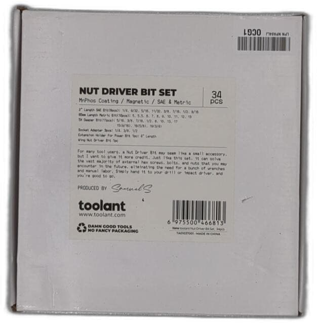 Toolant Impact Magnetic Nut Driver Set, 34pcs Impact Driver Bit Set, Deep Nut 2