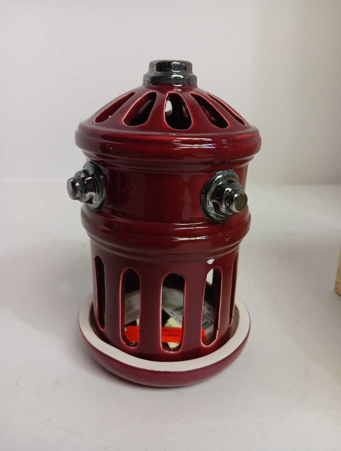 Vanmark Red Hats Of Courage Fire Hydrant 1998 Collectible Resin Candle Holder 2