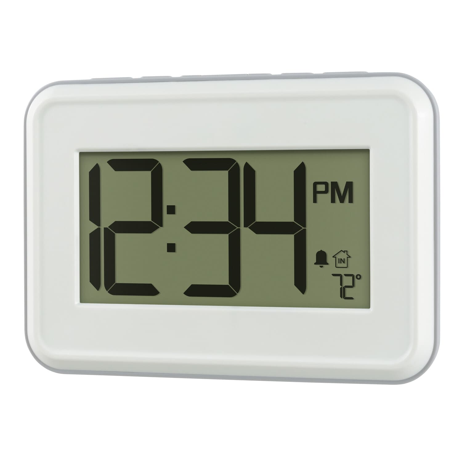 513-113W La Crosse Technology Digital Wall Clock with Indoor Temp & Timer White 3