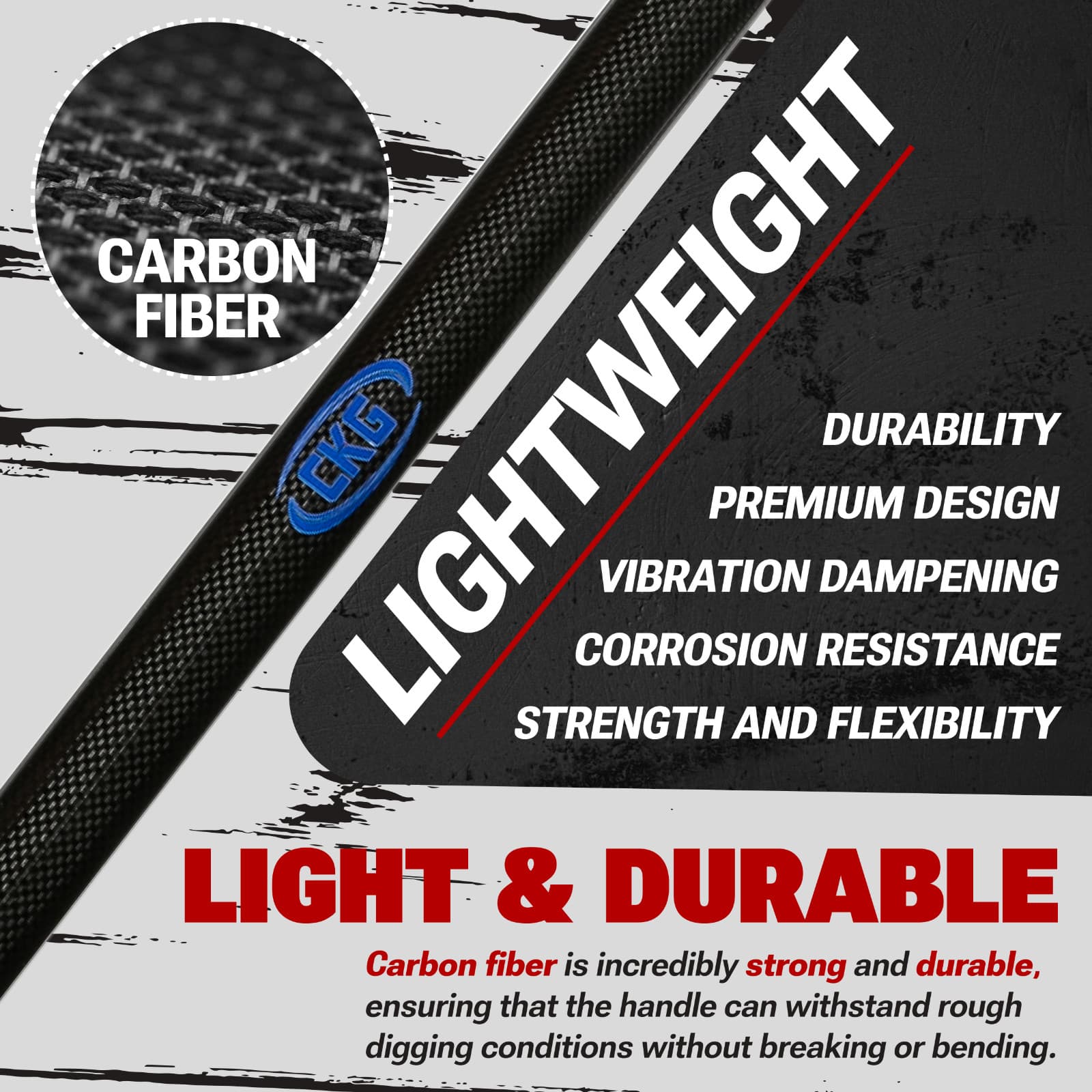 CKG Carbon Metal Detecting Shovel Digging Tool with Double Serrated Blade USED 2