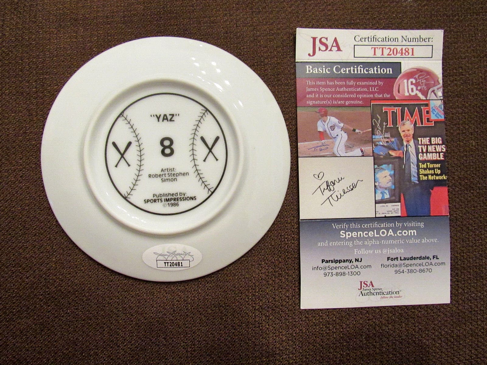 CARL YASTRZEMSKI #8 BOSTON RED SOX HOF SIGNED AUTO VINTAGE MINI PLATE JSA BEAUTY 2