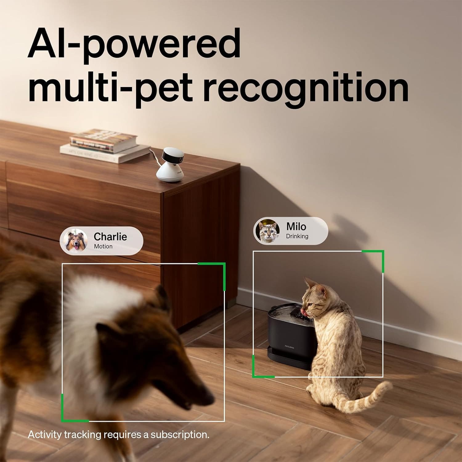 AI Dog Camera Pet Camera Indoor with Phone App [Multi-Pet Recognition, Daily Act 2