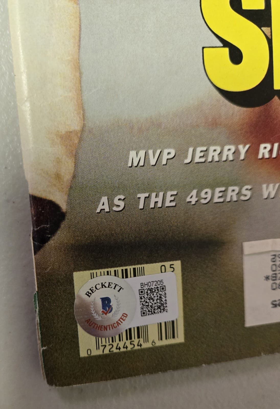 Jerry Rice Signed 1/30/89 Sports Illustrated  Beckett San Fran 49ers Football 3