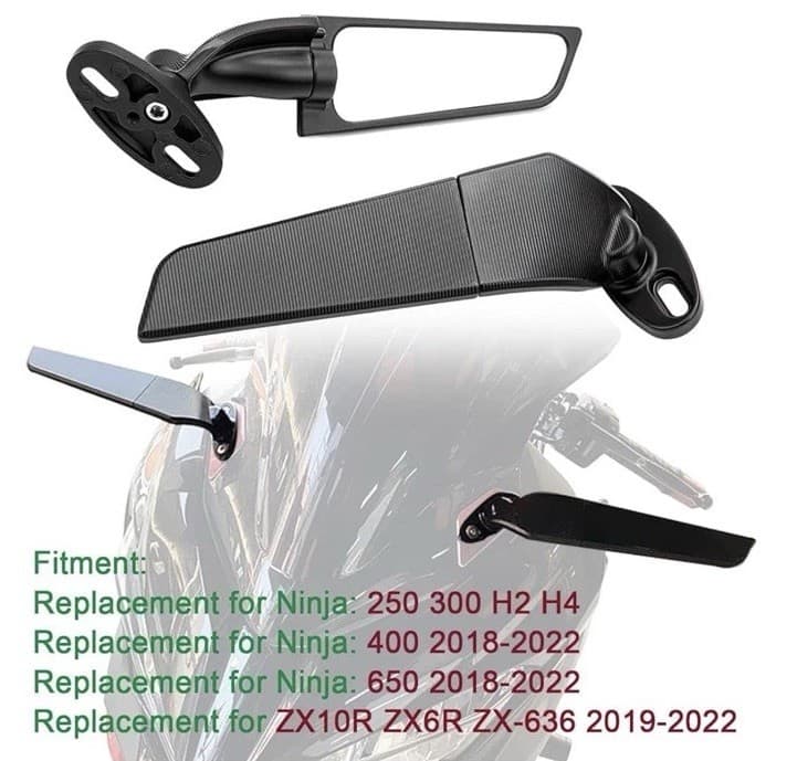 Motorcycle Mirrors Wing Rearview Mirrors Compatible with Ninja-Standard model 2