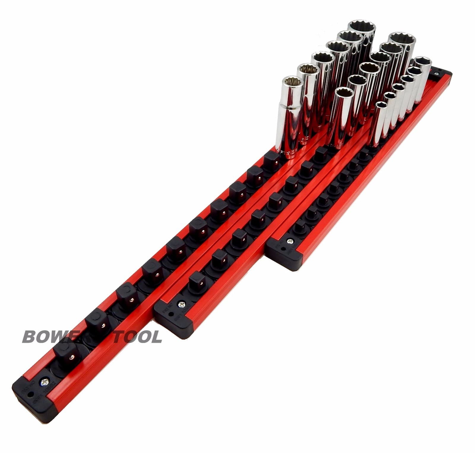 Mechanics Time Saver 1/4 3/8 1/2 Drive Lock A Socket Magnetic Rail Rack Set MTS 2