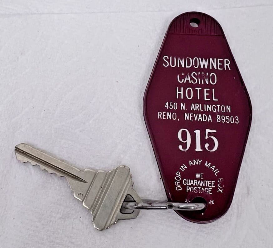 Sundowner Casino Hotel Reno Nevada Room Key w Tag