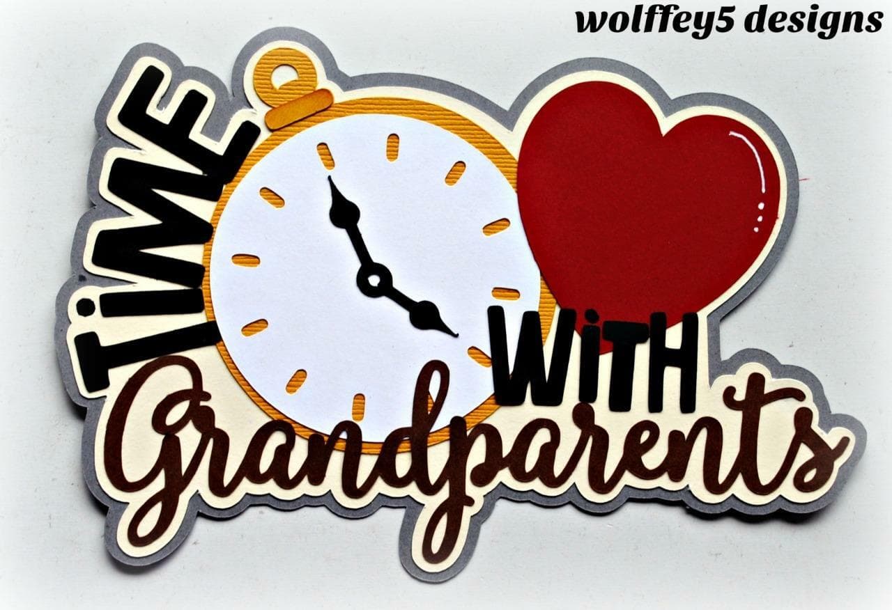 CRAFTECAFE GRANDPARENT TITLE premade paper piecing scrapbook diecut piece page